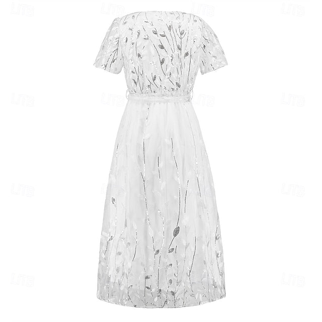 Dress Bride Neck the of V Sequin Elegant A-Line Mother