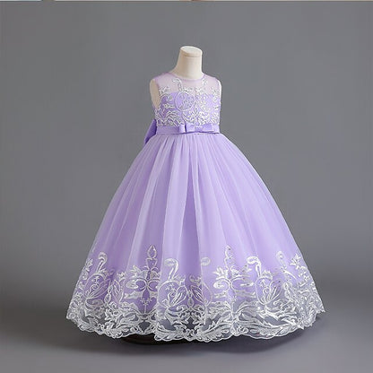 Wedding Sleeveless Christening Kids Flower Girls' Dress