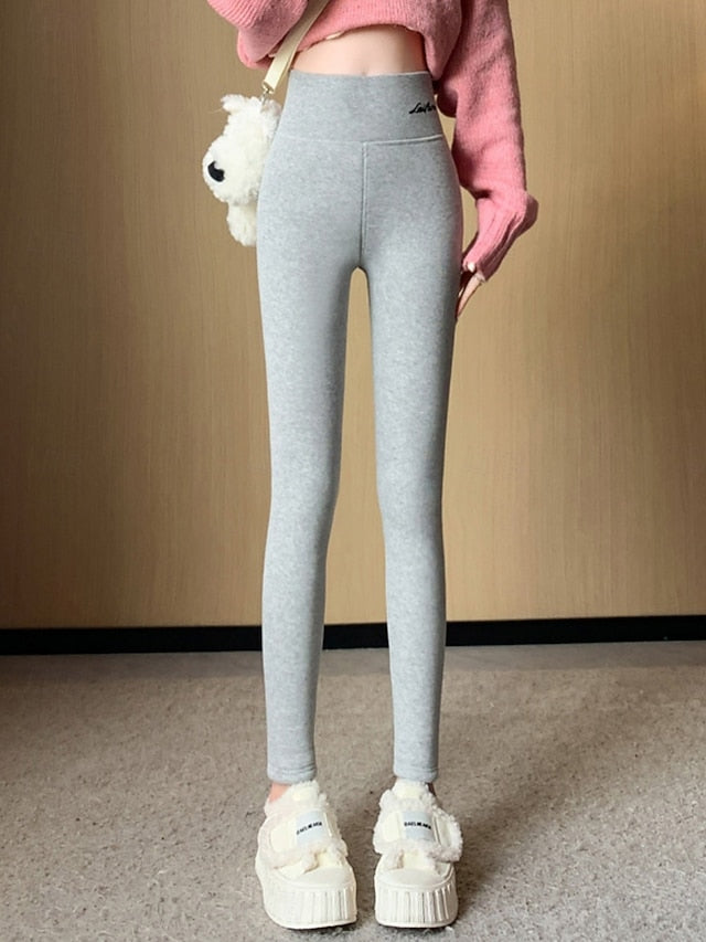 Women's Fleece Lined Leggings Fleece Pants Leggings Fashion