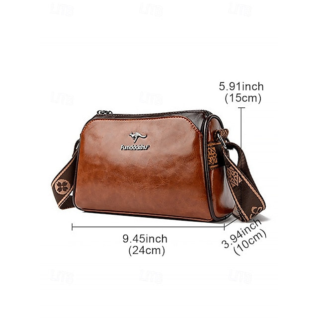 Crossbody Vintage Shoulder Bag – Women's Faux Leather