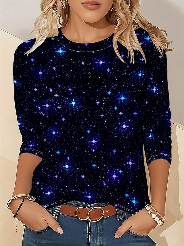 Women's T Shirt Print Graphic Polka Dot Vintage Fashion