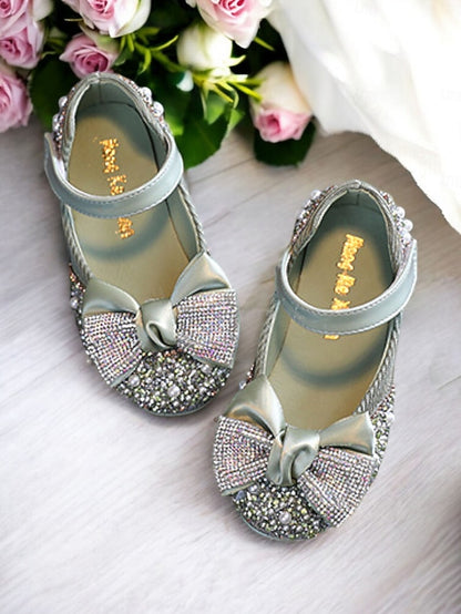 Jane Shoes Sparkly Girls' Bow – Rhinestone Mary Glitter