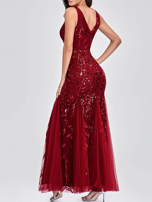 Bride Dress Neck the Floor Elegant Party V of Mother