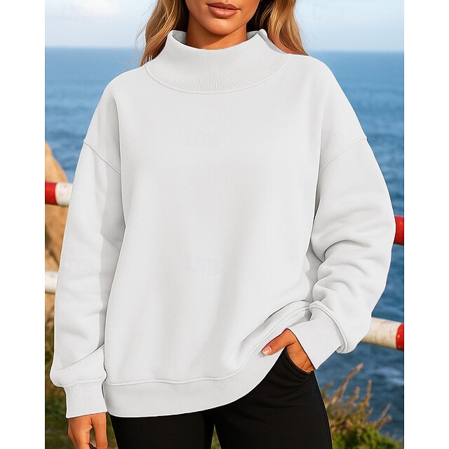 Women's Fleece Sweatshirt Pullover Sweatshirt Long Sleeve