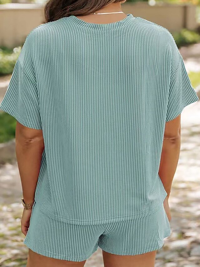 Women's Shorts Sets Bolero Top Short Sleeve Round Neck