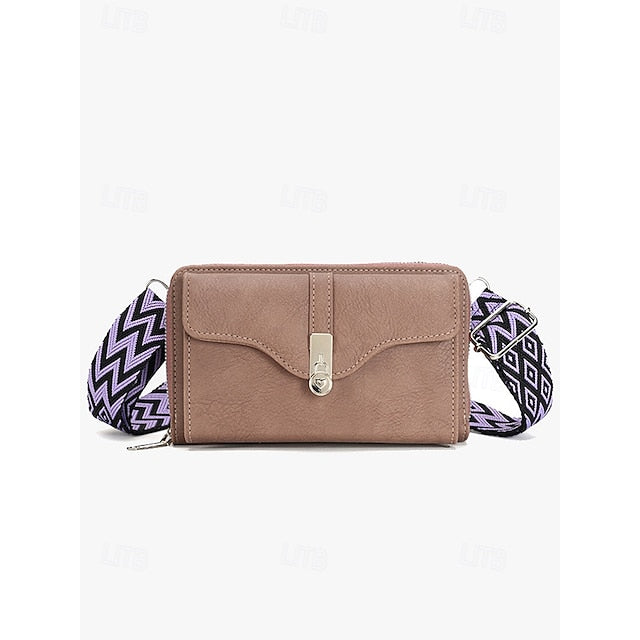 Crossbody Faux Women's Geometric Bag Pattern with Leather