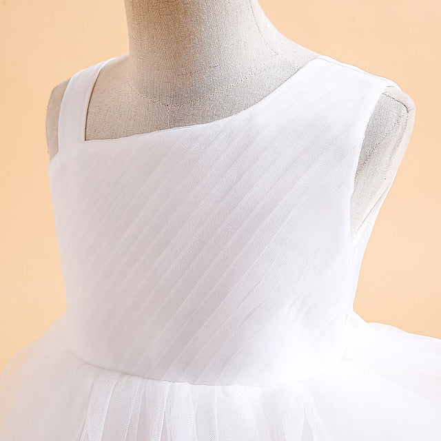 Party Kids Color Formal Girls' Solid Dress Sleeveless