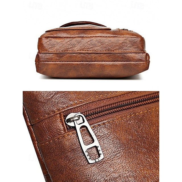 Leather Vintage Multi-Pocket Crossbody Women's Faux - Bag