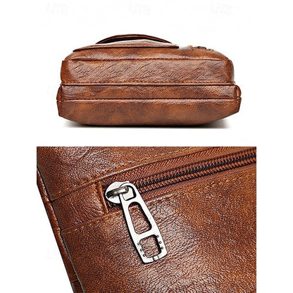 Leather Vintage Multi-Pocket Crossbody Women's Faux - Bag