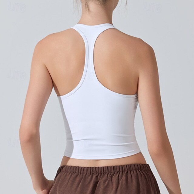 Women's Solid Colored Tank Top Sport Top Build-in Bra UV