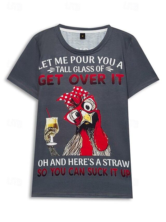 Women's T Shirt Basic Letter Print Short Sleeve Regular