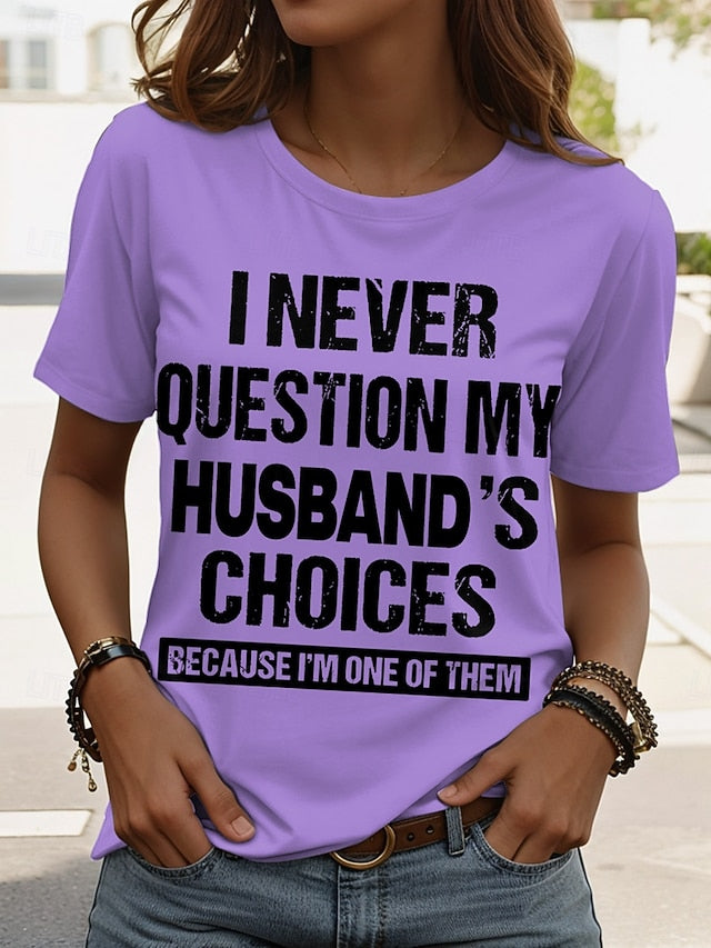 Women's T Shirt Print Graphic Letter Classic Casual Trendy