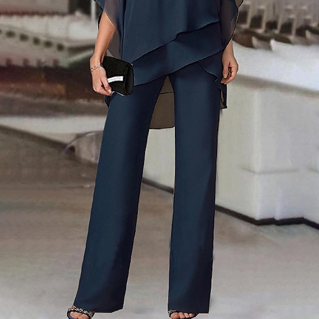Women's Shirt Pants Sets Wide Leg Pants Trousers Jumpsuit