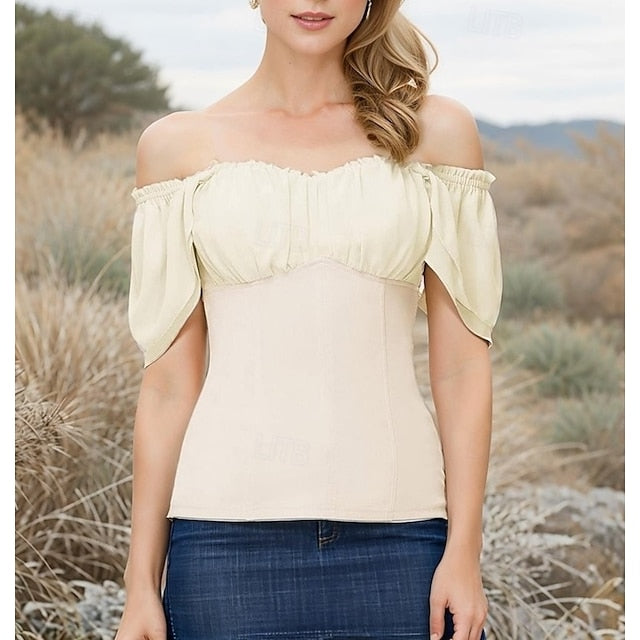 Medieval Blouse Vintage Renaissance Shirt / Retro Balloon Puff