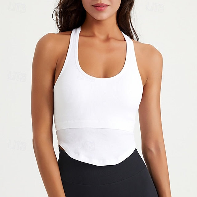 Women's Tank Top Strap Tank Padded Bra Scoop Neck