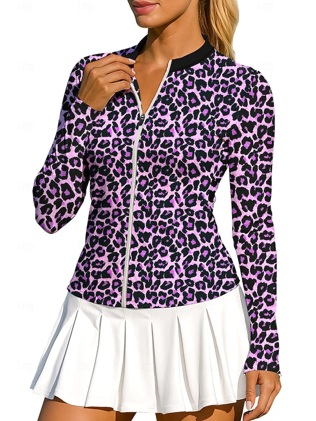 Women's Animal Leopard Tops Shirt Sport Shirt Golf Polo