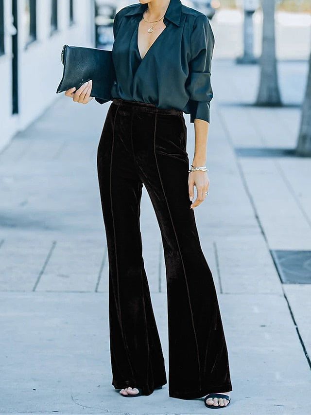 Women's Bell Bottom Pants Trousers Elegant Fashion