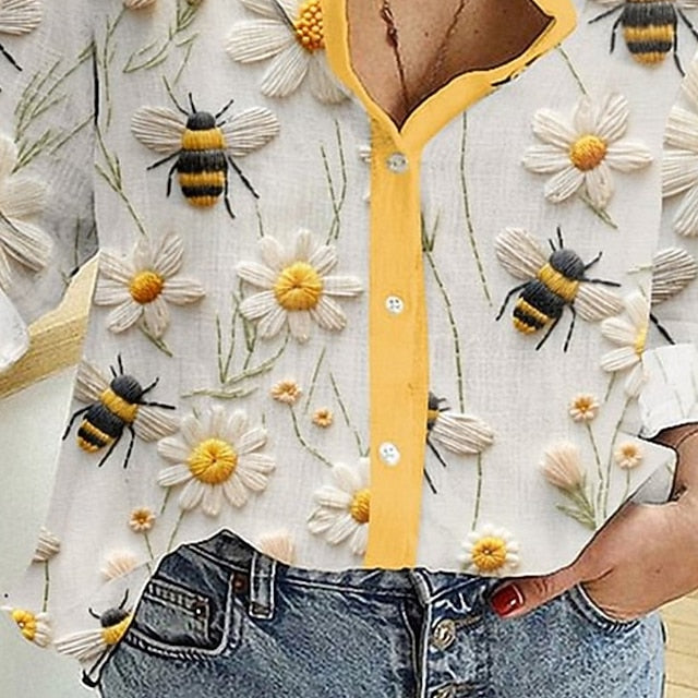 Women's Shirt Blouse Print Floral Elegant Vintage Stylish
