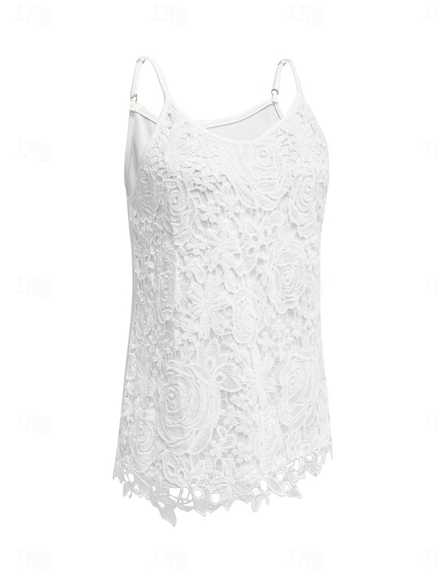 Women's Lace Tops Lace Patchwork Plain Elegant Fashion