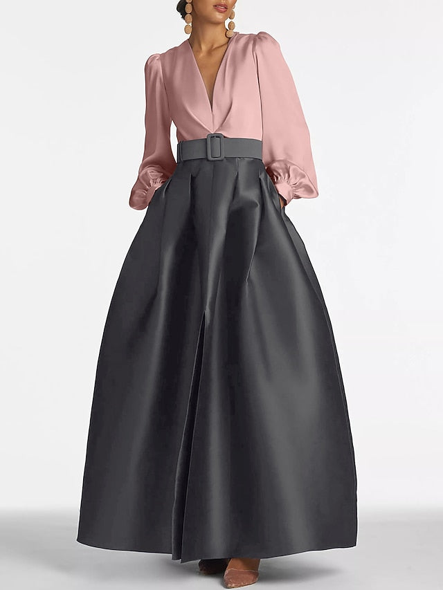 Evening Floor Split Formal A-Line Guest Wedding High Gown Dress