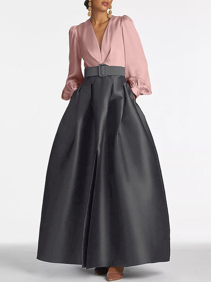 Evening Floor Split Formal A-Line Guest Wedding High Gown Dress