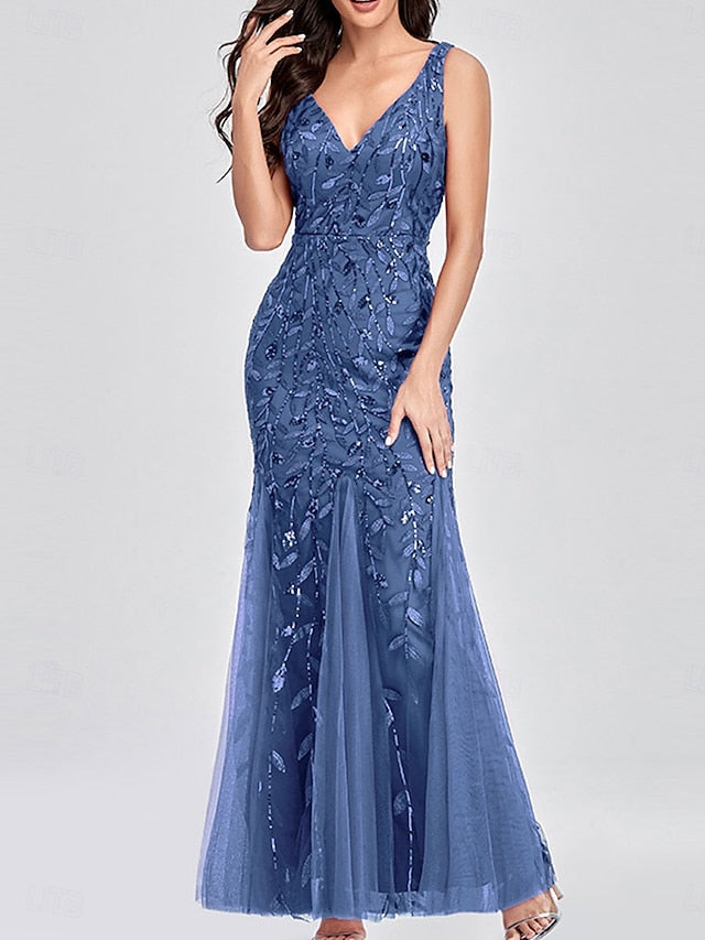 Bride Dress Neck the Floor Elegant Party V of Mother