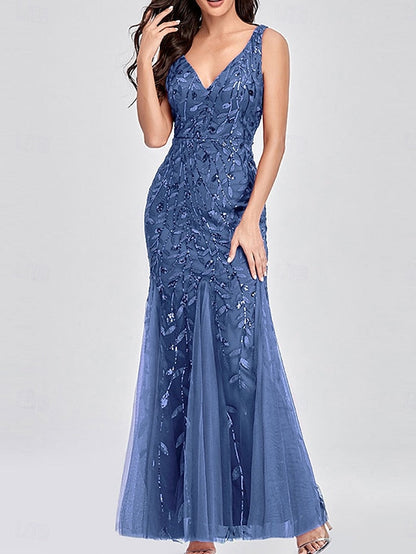 Bride Dress Neck the Floor Elegant Party V of Mother