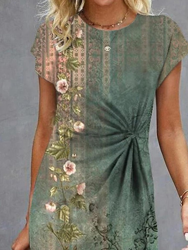 Women's Midi Dress Floral Dress Summer Dress Print Dress