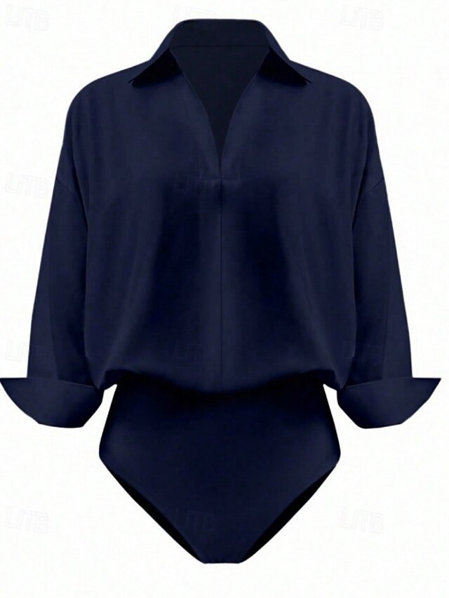 Women's Shirt Blouse Plain Stylish Basic Casual Long Sleeve