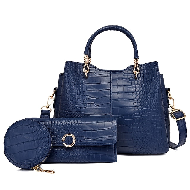 Set Leather Purse Going Bag PU Pcs Office 3 Women's out