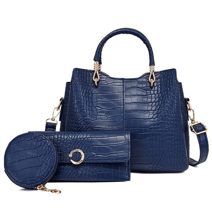 Set Leather Purse Going Bag PU Pcs Office 3 Women's out