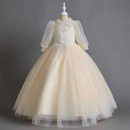 Solid Girl Flower Girls' Half Kids Party Dress Color