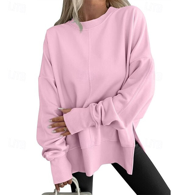 Women's Pullover Sweatshirt Plain Streetwear Casual Long