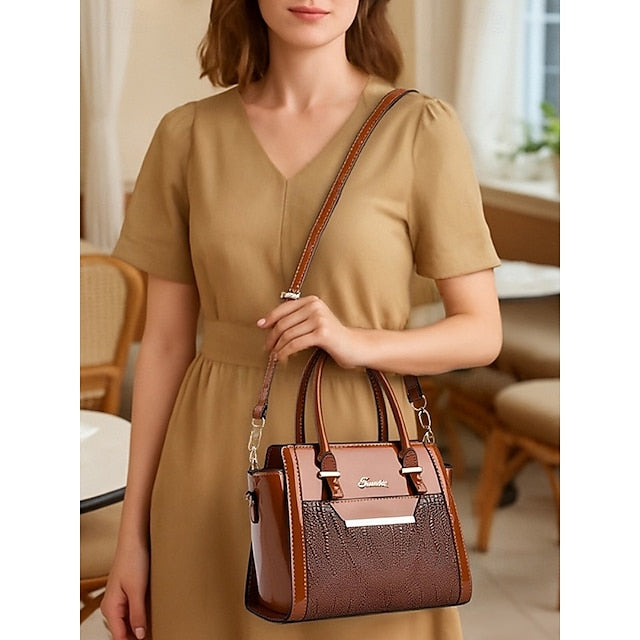 Faux Set Handbag Glossy Women's – Patent Leather