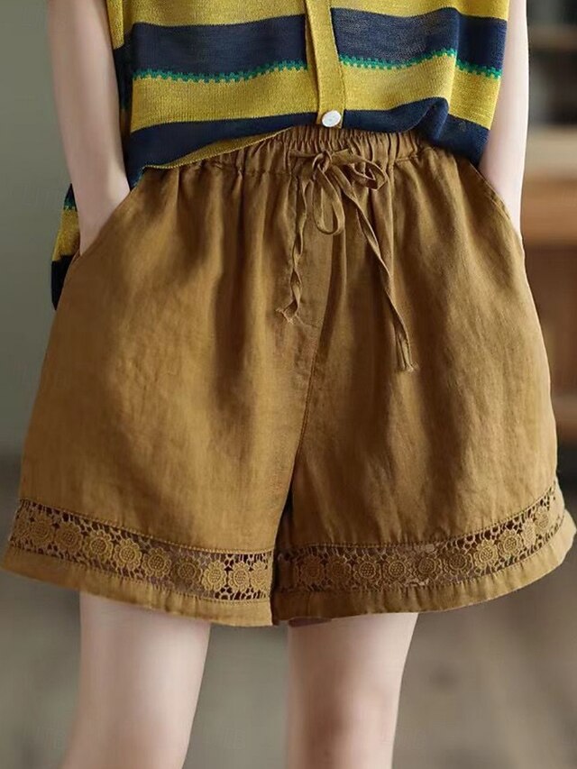 Women's Cotton Linen Shorts Summer Shorts Beach Shorts