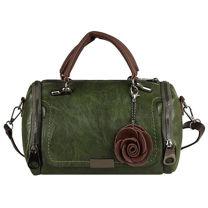 Handbag Vintage-Style Faux Leather Floral Women's with