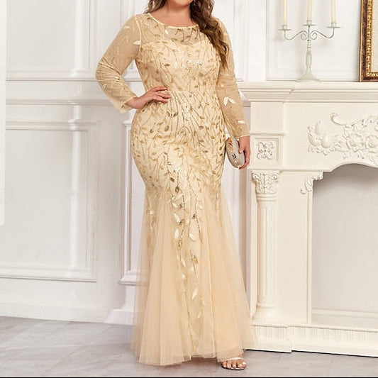 Formal Floor Gown Mermaid Evening Trumpet / Dress Sparkle