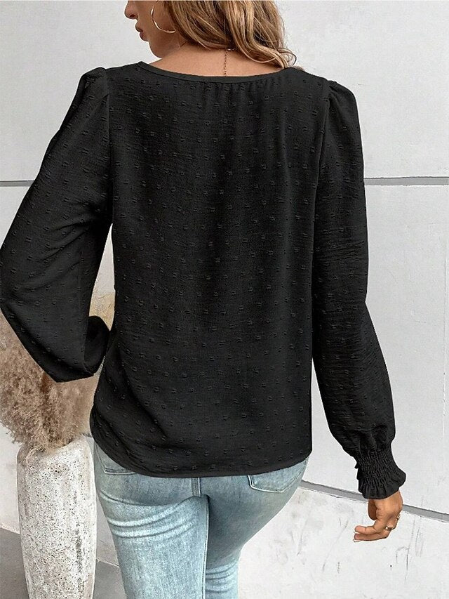 Women's Popover Shirt Casual Shirt Blouse Lace Patchwork