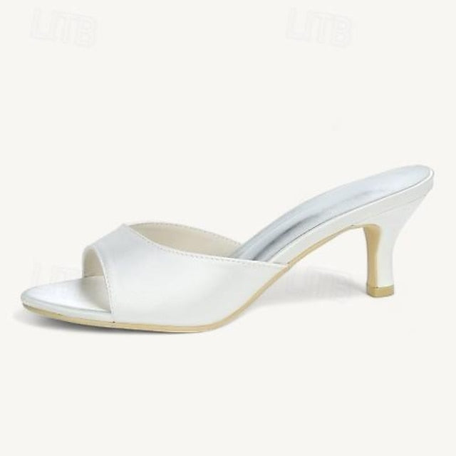 Kitten Heel Sandals Open Toe Women's Wedding Shoes