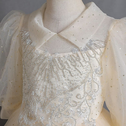 Solid Girl Flower Girls' Half Kids Party Dress Color