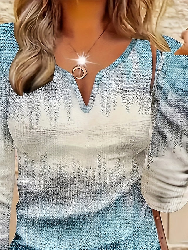 Women's T Shirt Print Graphic Gradient Vintage Stylish