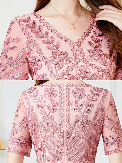 Mother Bride Elegant the Dress V A-Line Vintage of Party