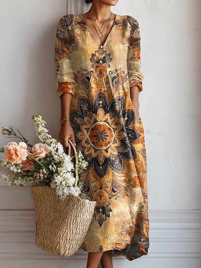 Women's Midi Dress A Line Dress Vacation Casual Daily