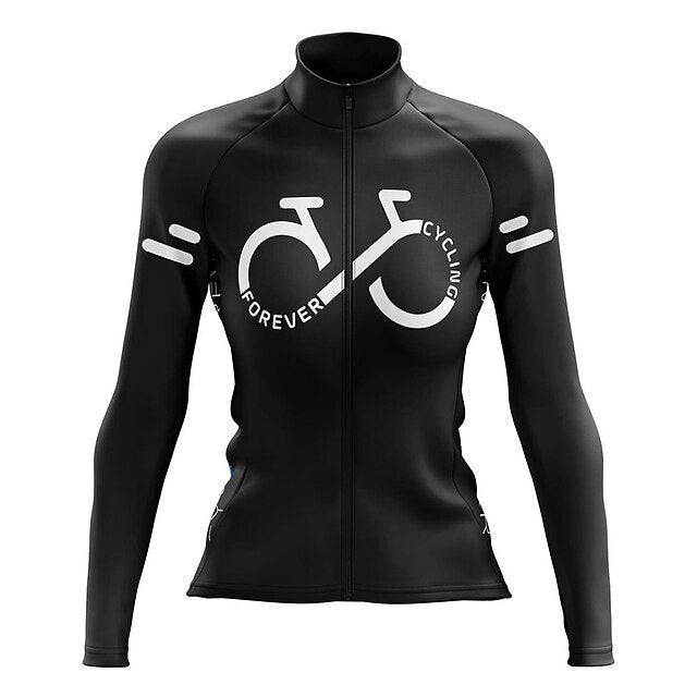 Women's Cycling Jersey Graphic Letter & Number Long