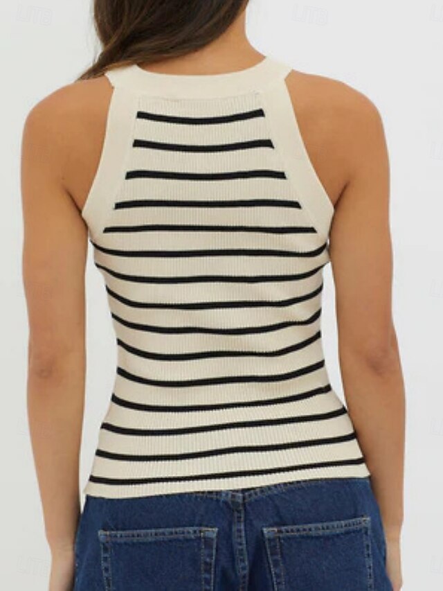 Women's Tank Top Striped Fashion Stylish Classic Sleeveless