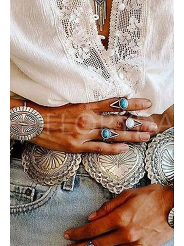Women's Blouse Lace Tops Lace Plain Modern Casual Long