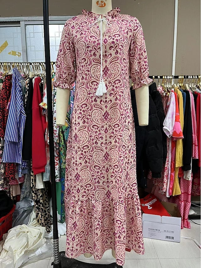 Women's Long Dress Maxi Dress Boho Dress Print Dress Peplum