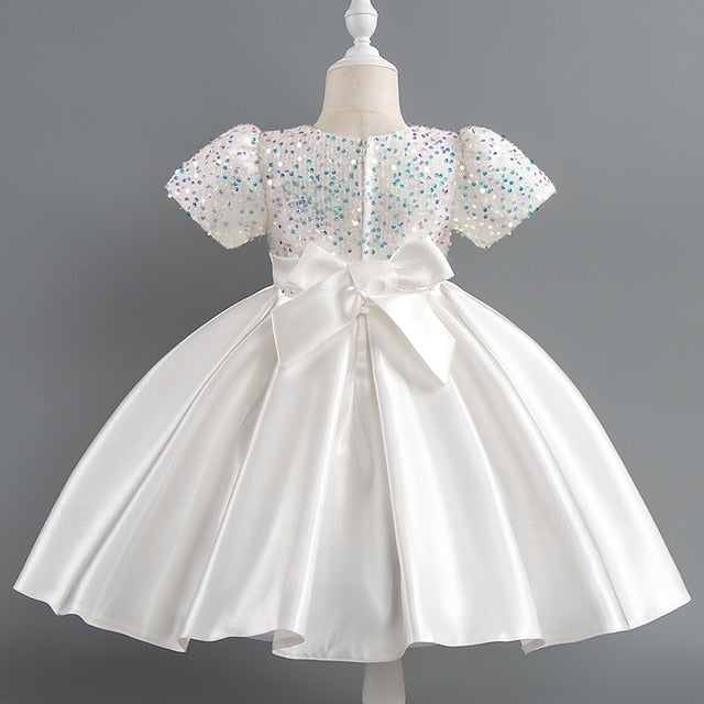Sequin Short Girls' Toddler Wedding Sleeve Party Dress