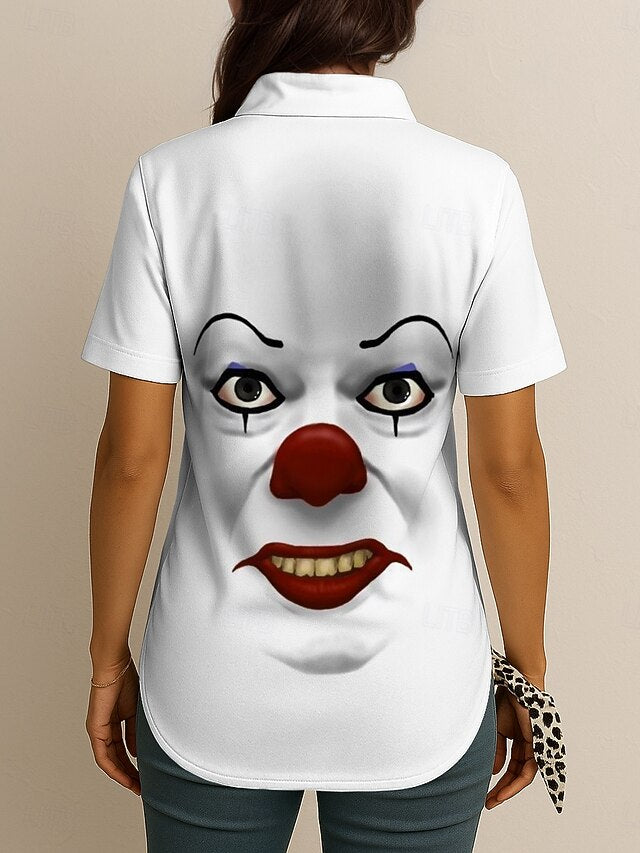 Women's Shirt Long Sleeve Button Down Blouse Graphic 3D