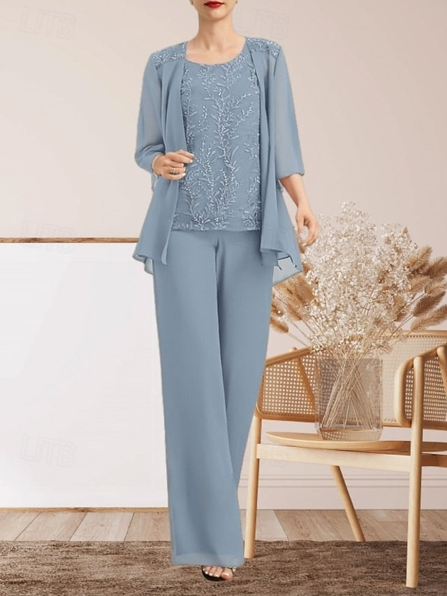 of Elegant Pantsuit Dress Bride 3 Wedding Piece Mother Guest the